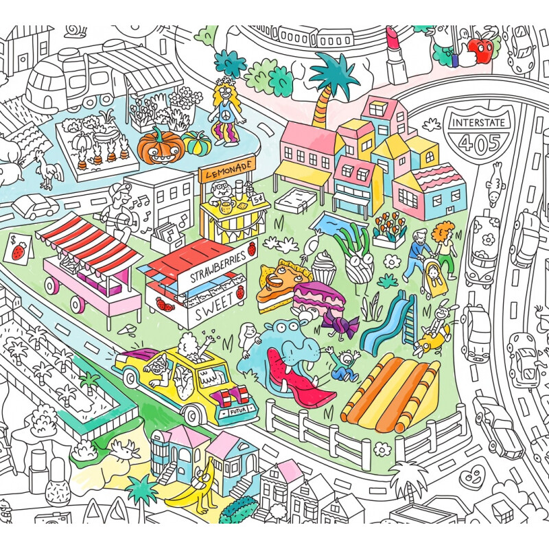 Póster gigante para colorear Los Ángeles