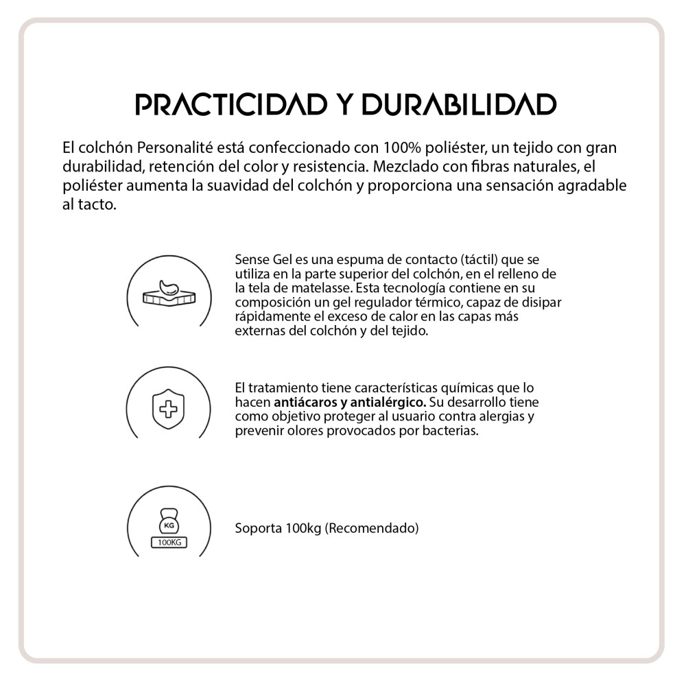 Colchón 1 Plaza Espuma 78cm - Personalité - Mannes Colchón 1 Plaza Espuma 78cm - Personalité - Mannes