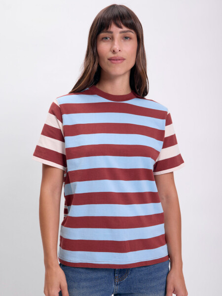 Remera estampa Rayas Marrón