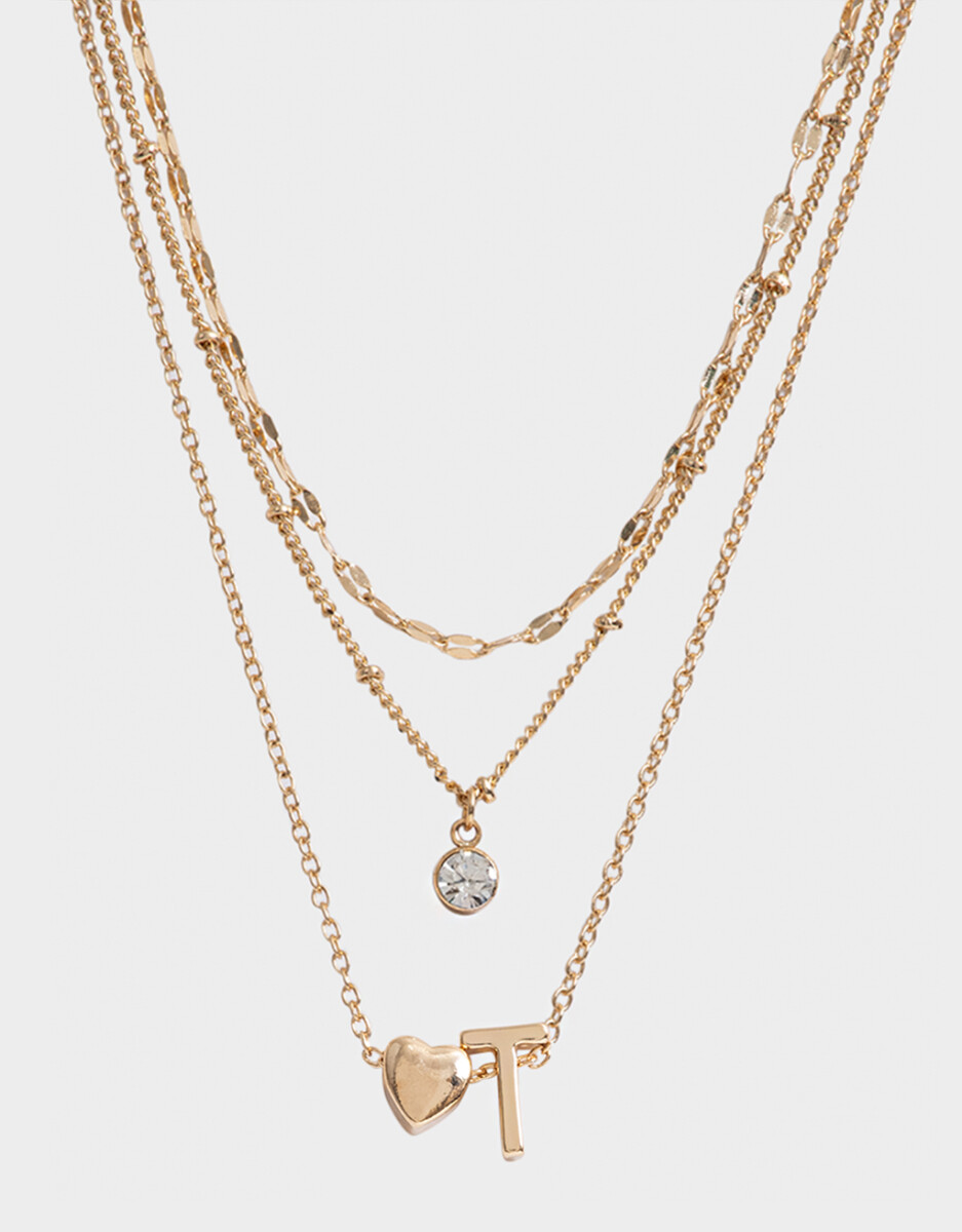 Collar Corto De Inicial "t" 