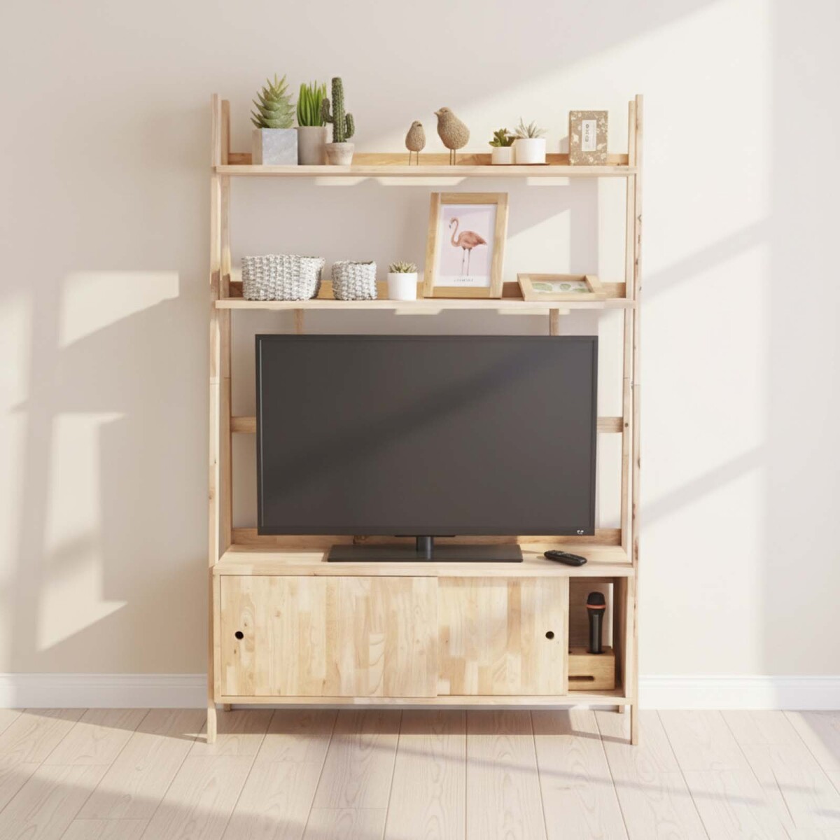 ESTANTERIA RACK - MADERA NATURAL-BEIGE MONTANA NATURAL 