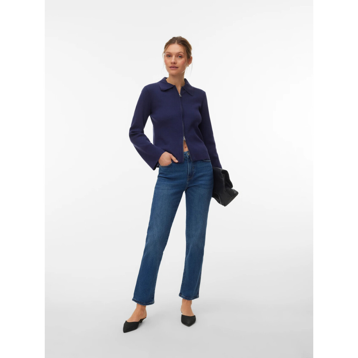 VMAMARA MR SLIM STRAIGHT ANK VI3513 - Medium Blue Denim 