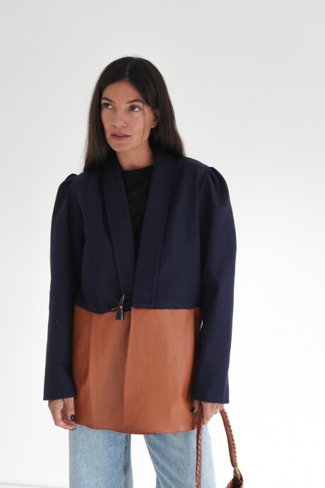 Blazer Office Lana Azul / Camel