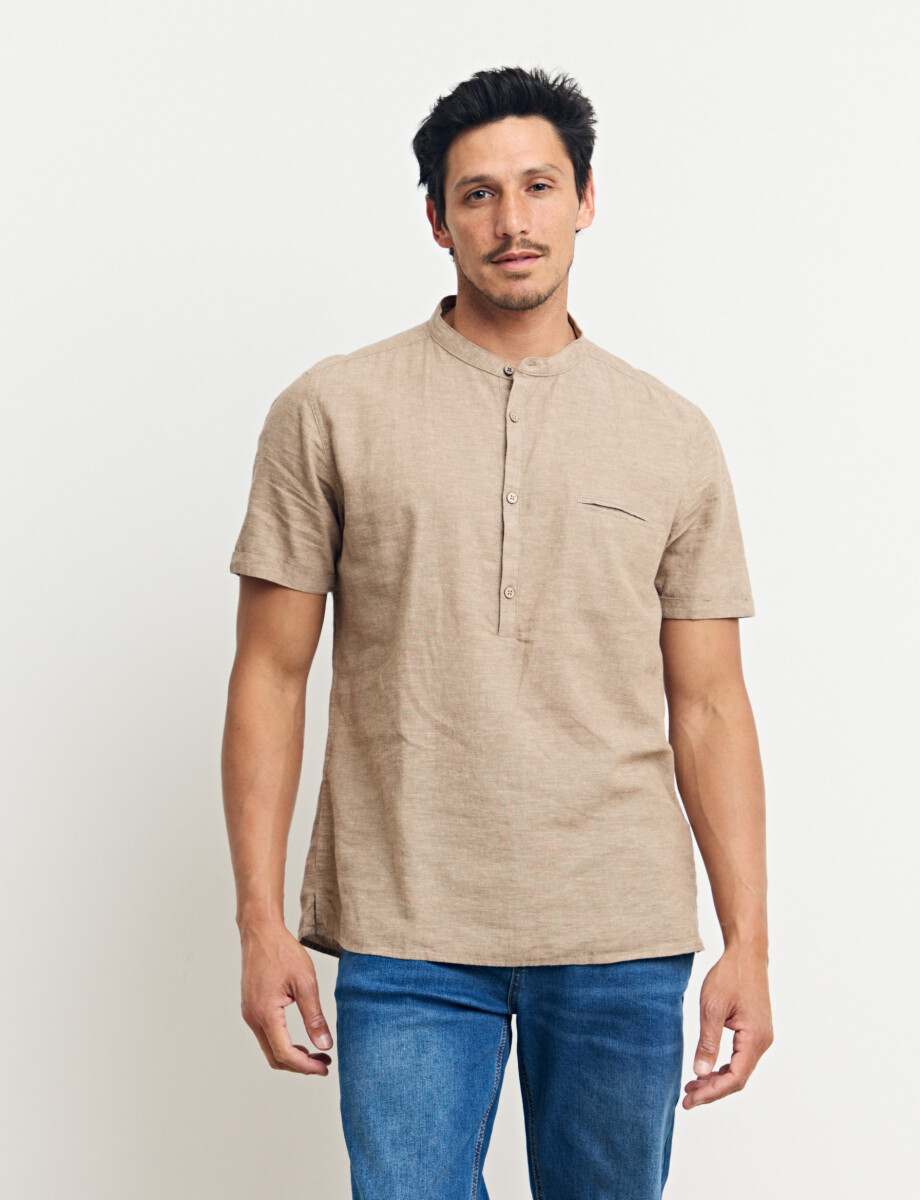 012405 CAMISA HARRINGTON LABEL Camel