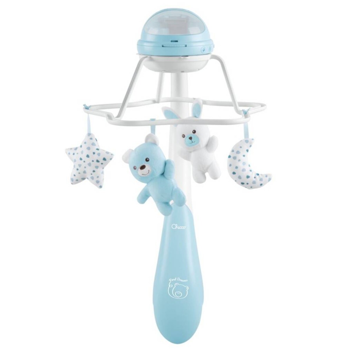 Movil musical chicco arco iris - celeste 