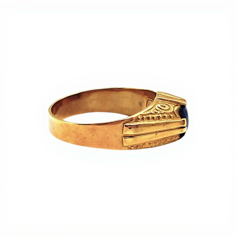 Anillo Labrado-Oro Bajo-Piedra Zafiro-AN8113 conpiedra