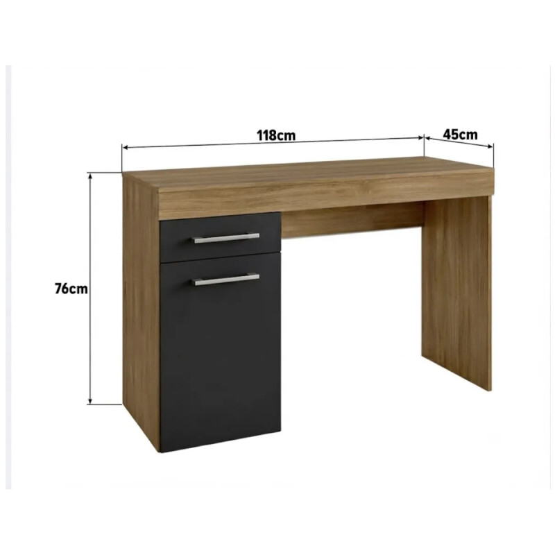 MESA DE ESTUDIO CON 1 PUERTA 1 GAVETA NOGAL/GRAFITO (ME115-60-62) Mesa De Estudio Con 1 Puerta 1 Gaveta Nogal/grafito (me115-60-62)