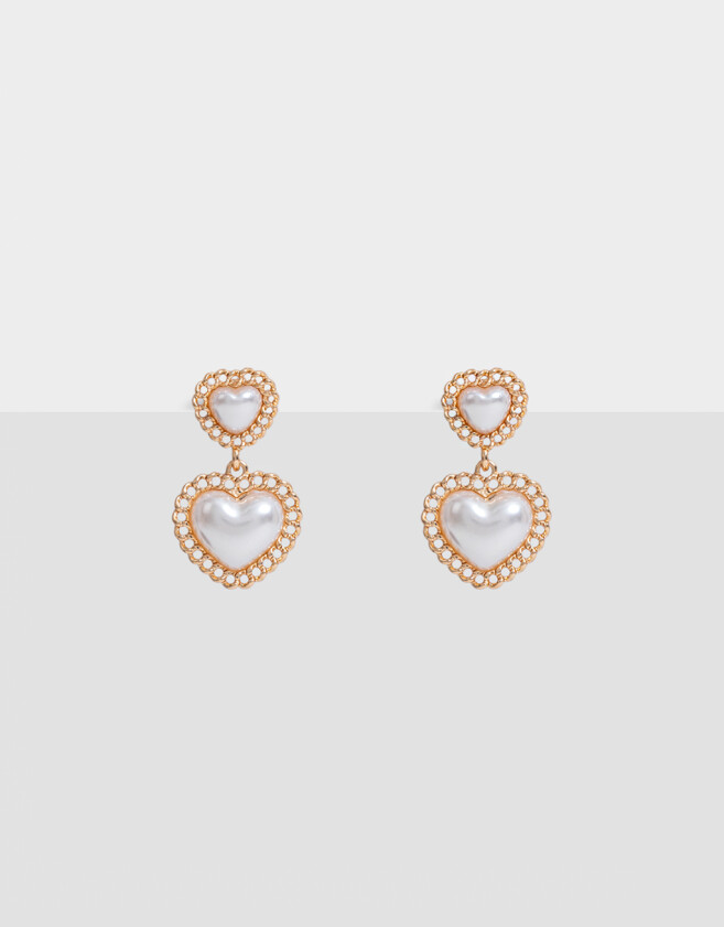 Aros Colgantes Cortos Con corazón Aros Colgantes Con Corazón - Dorado