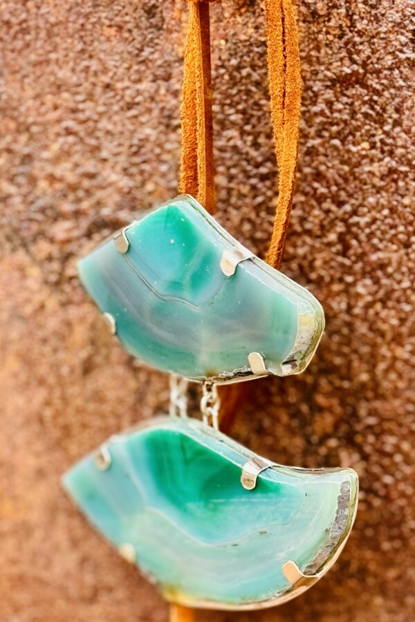 Cracked Necklace Verde Agua