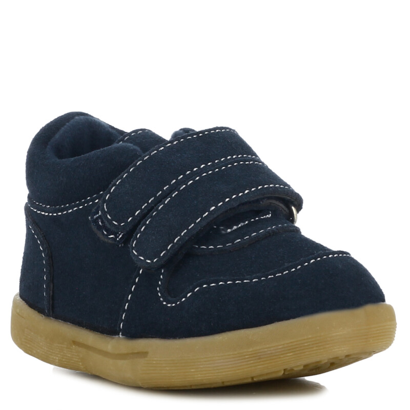 Zapato de Niño Croco Kids COKI de cuero con velcros Azul Marino