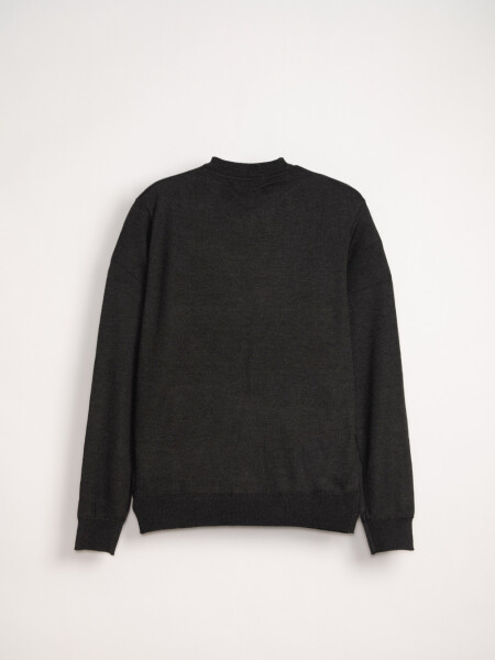 Buzo punto básico cuello v Gris Oscuro