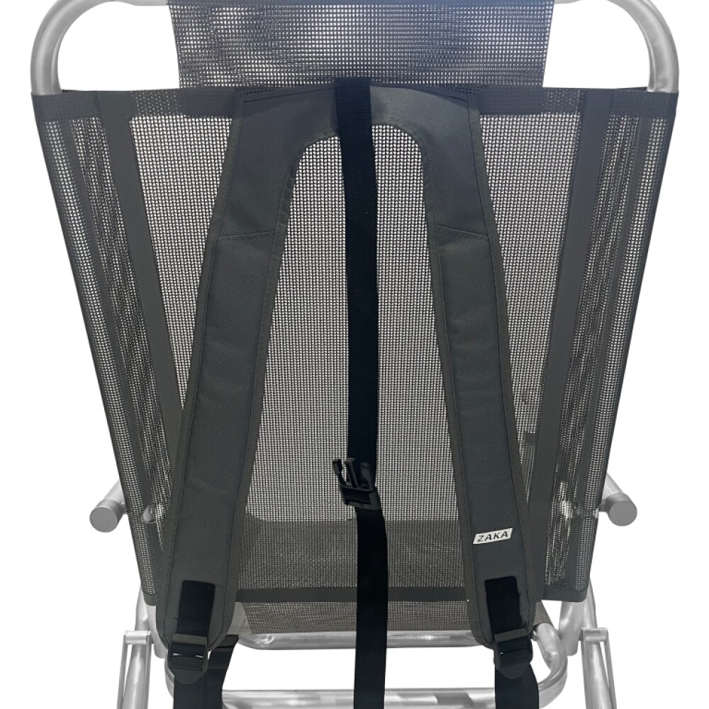 Reposera Playa En Aluminio Reclinable C/mochila Miami Beach GRIS