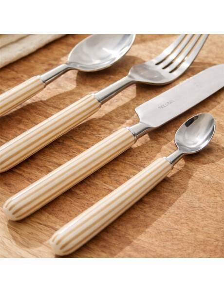 SET 24 PIEZAS CUBIERTOS MANGO RAYAS BEIGE "BARCELONA" SET 24 PIEZAS CUBIERTOS MANGO RAYAS BEIGE "BARCELONA"