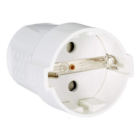 Adaptador Ficha Hembra Schuko Tierra 16 Amp BLANCA VIVION Adaptador Ficha Hembra Schuko Tierra 16 Amp Blanca Vivion