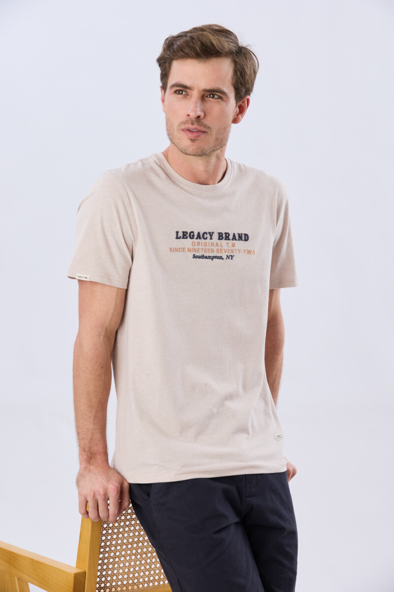 REMERA ESTAMPADA DE ALGODÓN - Beige 