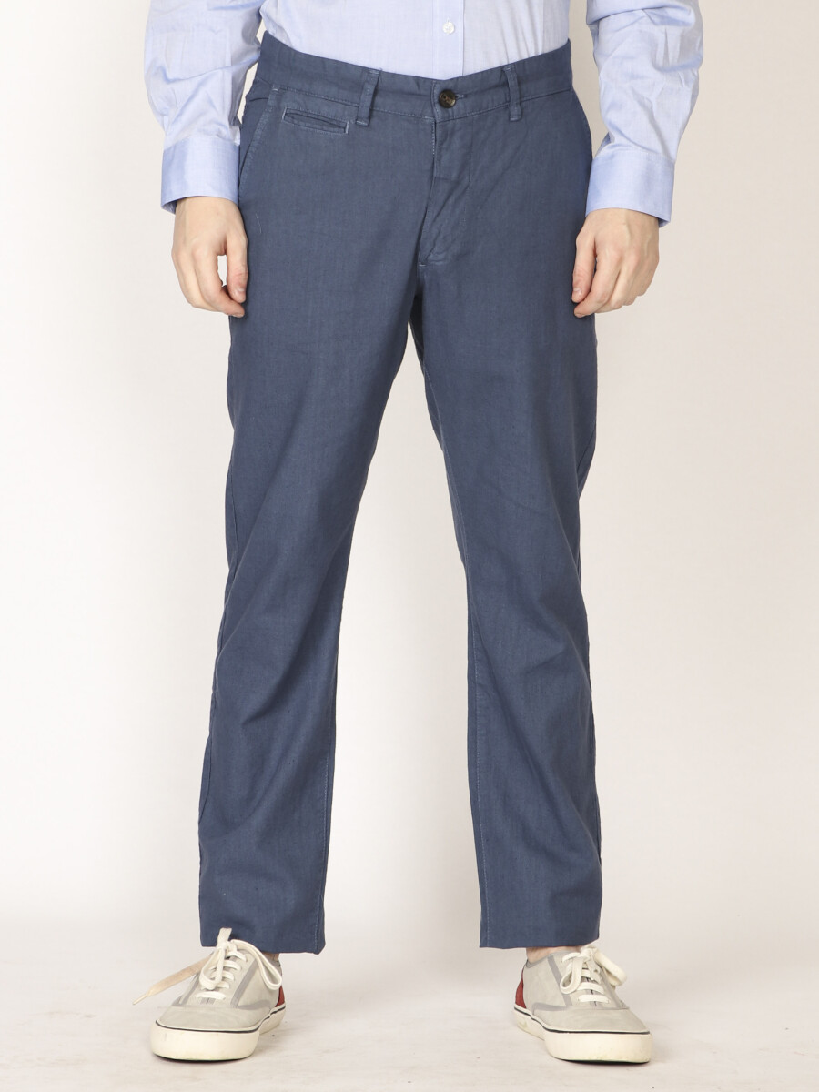 Pantalon De Lino Harry - Azul Piedra 