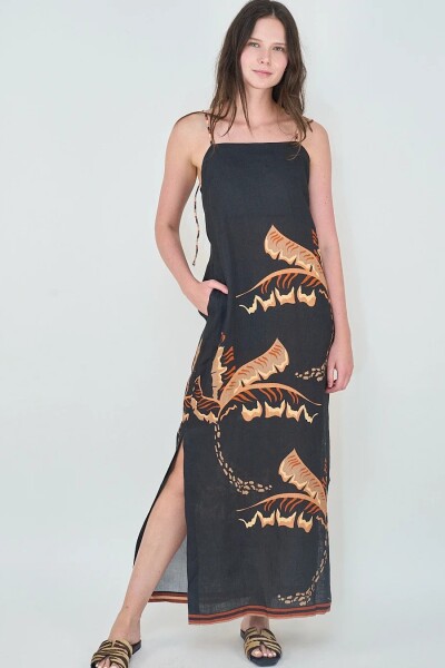 VESTIDO WILD FLOWER Negro