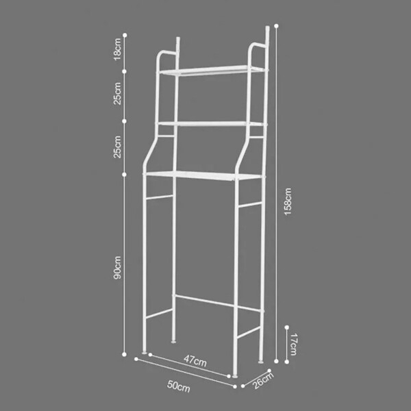 Estante Armario Mueble Organizador Baño Inodoro Metal Acero Estante Armario Mueble Organizador Baño Inodoro Metal Acero