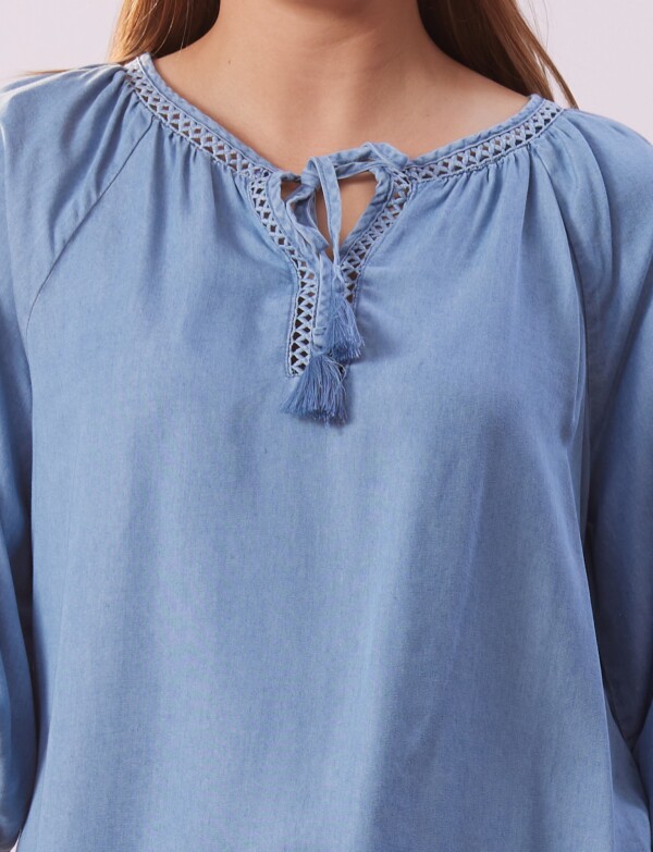 Blusa Tencel Cordel JEAN CLARO