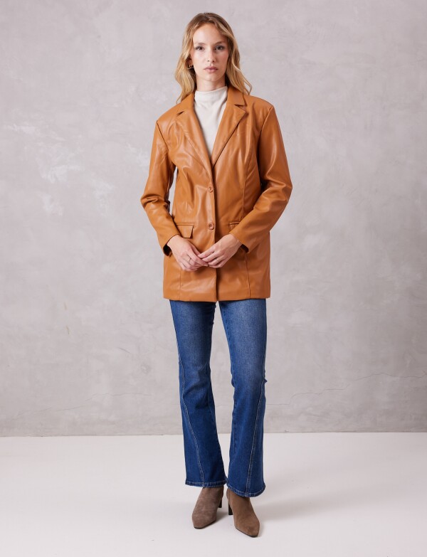 Blazer Eco Cuero Oversize TOSTADO
