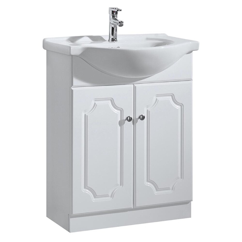 MUEBLE DE BAÑO DOS PUERTAS CON BACHA / COLOR BLANCO Mueble De Baño Dos Puertas Con Bacha / Color Blanco