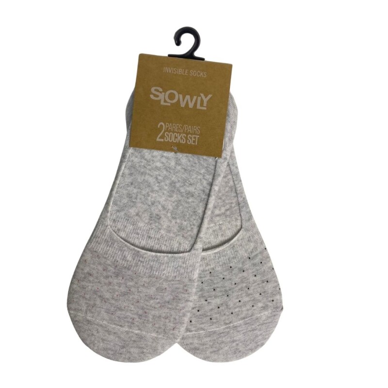Soquete Invisible Pack x2 Corazones- Slowly Light Grey