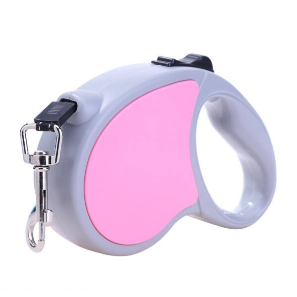 Correa Retractil Extensible Perros Mascotas 15 Kg 5 Metros Variante Color Rosado