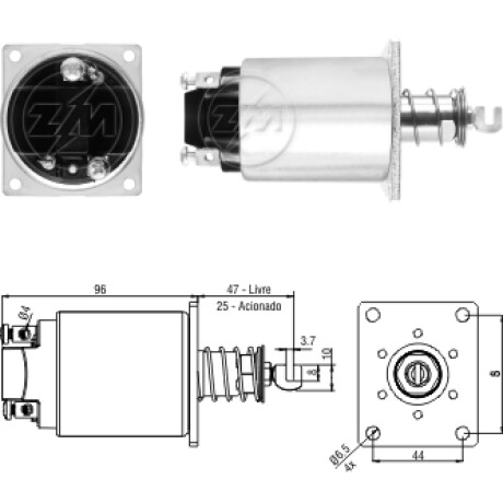 AUTOMATICO DE ARRANQUE - SOLENOIDE 24V CATERPILLAR-SCANIA-MWM ZM AUTOMATICO DE ARRANQUE - SOLENOIDE 24V CATERPILLAR-SCANIA-MWM ZM