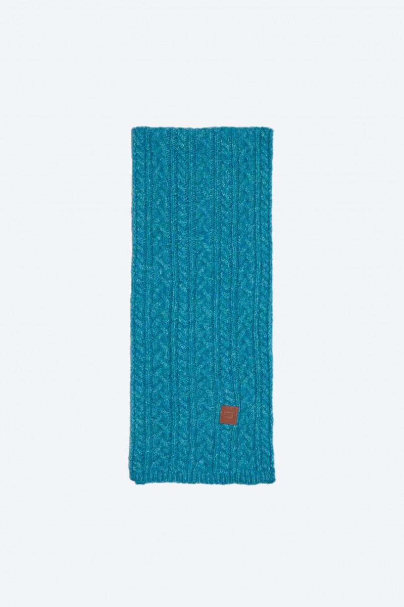 Bufanda tejida verde petroleo