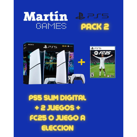 PS5 SLIM DIGITAL + FC25 O JUEGO A ELECCIÓN + 2 JUEGOS PS5 SLIM DIGITAL + FC25 O JUEGO A ELECCIÓN + 2 JUEGOS