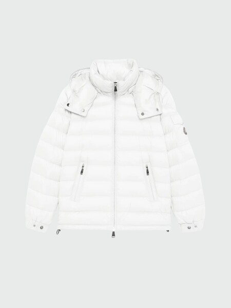 Moncler - Chaqueta Corta con Capucha y Plumón Dalles Blanco