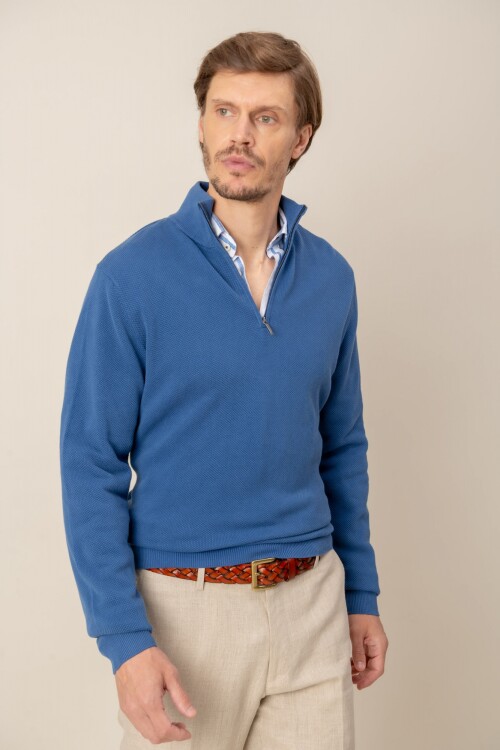 Sweater medio cierre Blue