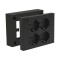 22105 MARCO C/4 SCH 2P+T C/SEG Marco con 4 Tomacorrientes Schuko 2P+T con Seguro Negro