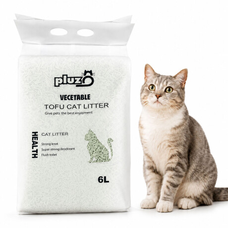 Arena Para Gatos Tofu 6L Aglomerante Descarga Inodoro Verde
