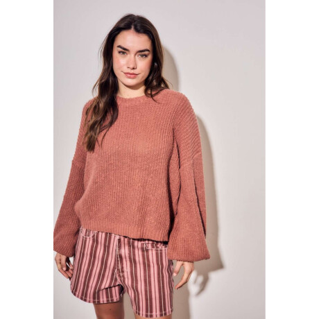 Sweater Bouclé Texturado Terracota
