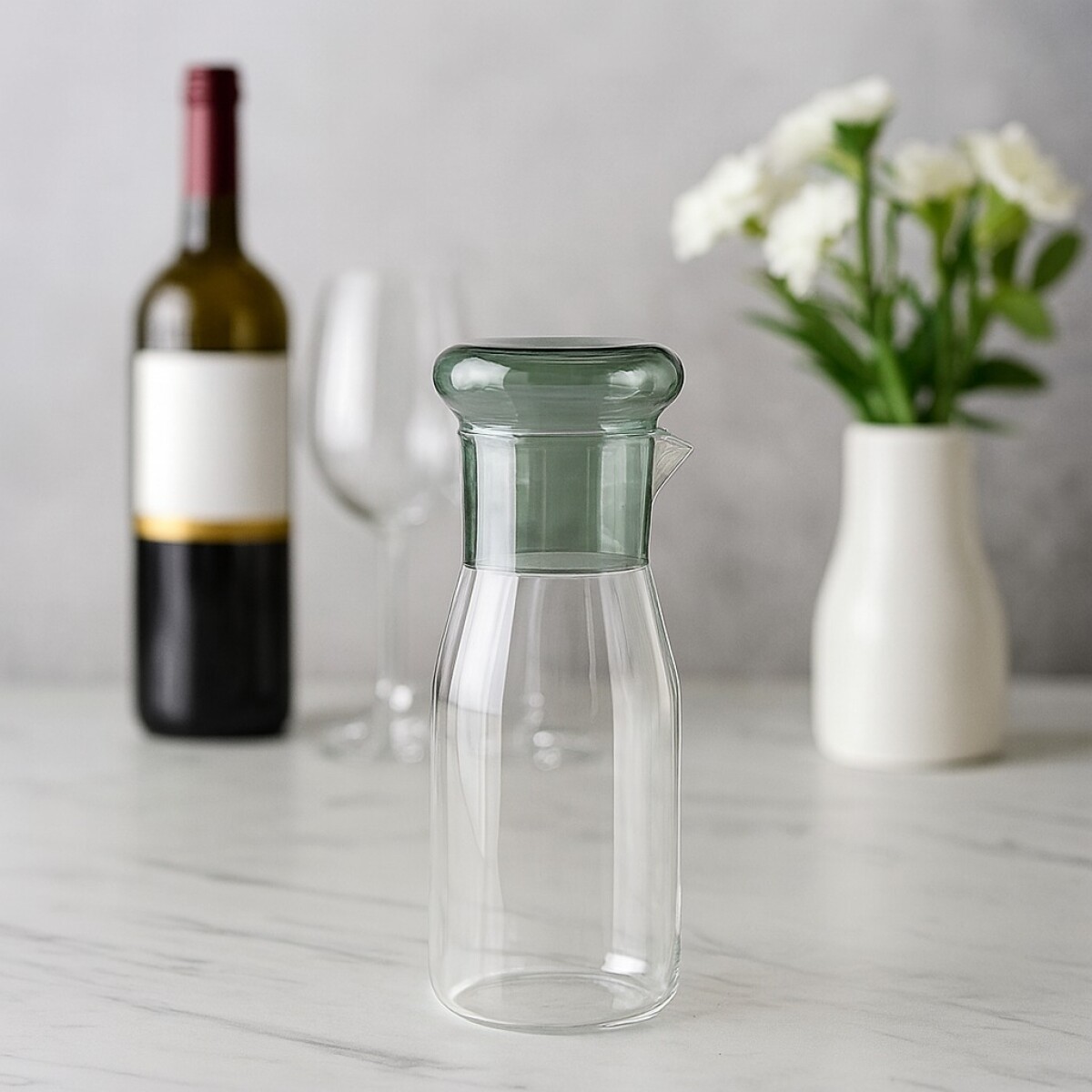 Decantador de Vidrio con Vaso 700ml - Humo 