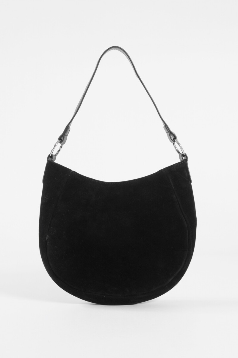 Cartera de hombro suede trenzado negro