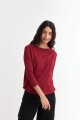 Remera manga 3/4 cuello bote BORDO