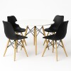 Juego de comedor Con Mesa Circular de 120cm + 4 sillas Eames Blanco