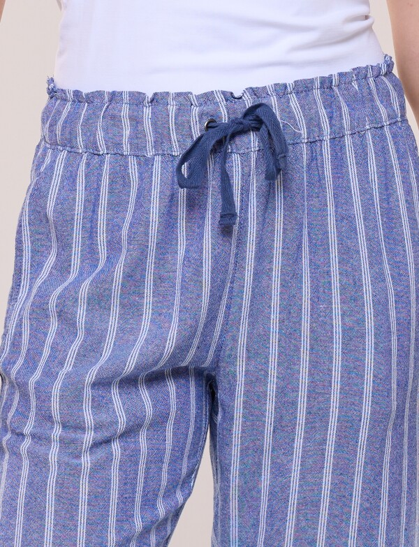Capri Pull On Lino Con Cordón Ajustable AZUL/BLANCO