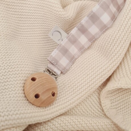 Portachupete Boton Vichy Beige