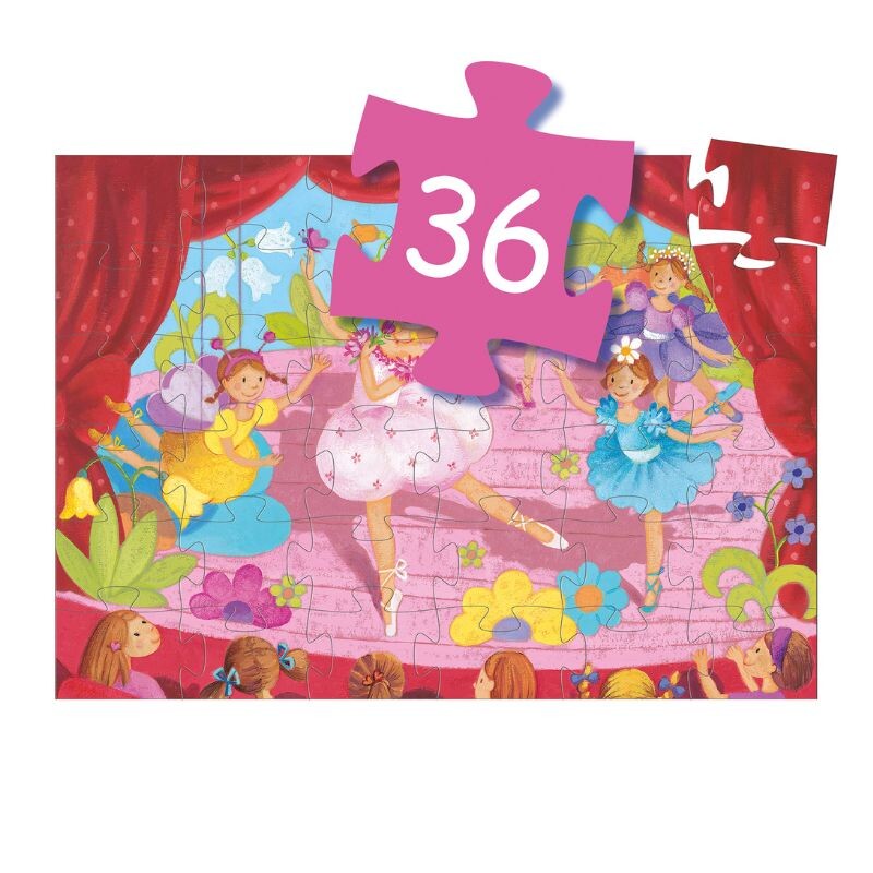 Puzzle Siluetas 42x30cm 36 Pcs 4+ La Bailarina y la flor