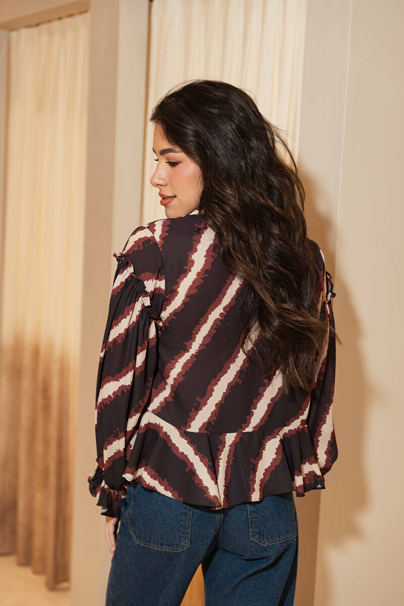 BLUSA AURORA ROUGE NATURAL ZEBRA BLUSA AURORA ROUGE NATURAL ZEBRA