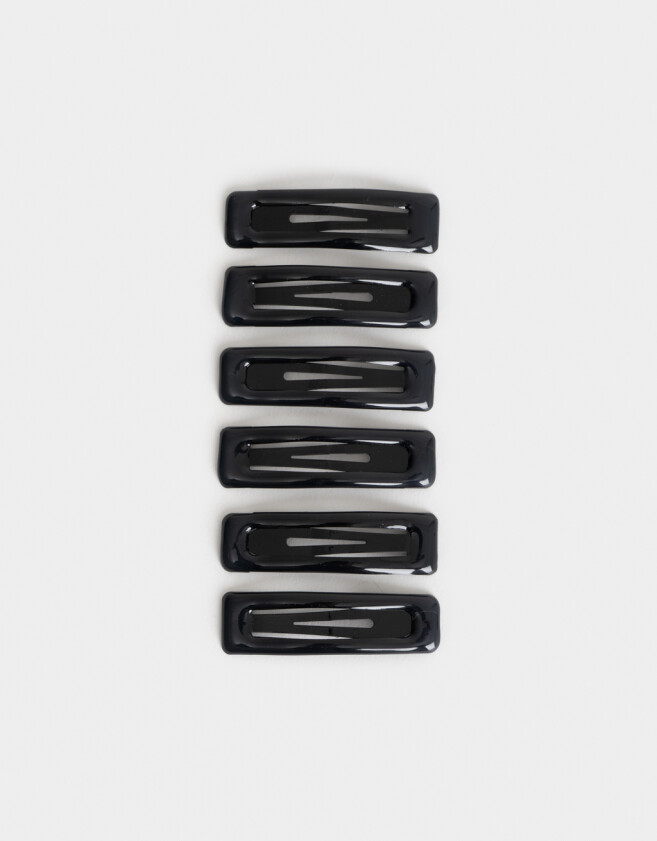 Hebillas Tic Tac Set por 6 Set De Hebillas Tic Tac - Negro
