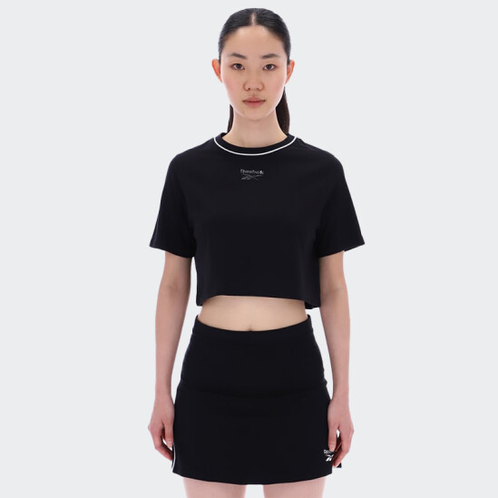 Remera Reebok Crew Neck Crop SS Negro