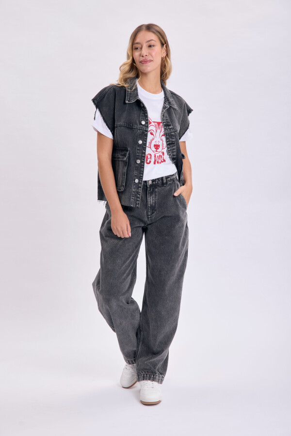 Pantalón jean carrot Negro