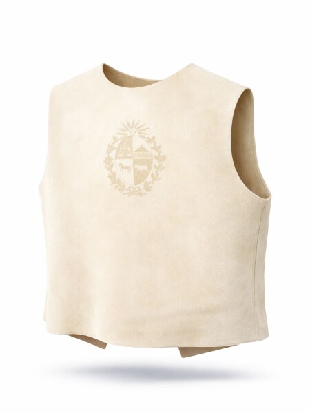 Chaleco Gamuza Escudo Nacional crudo