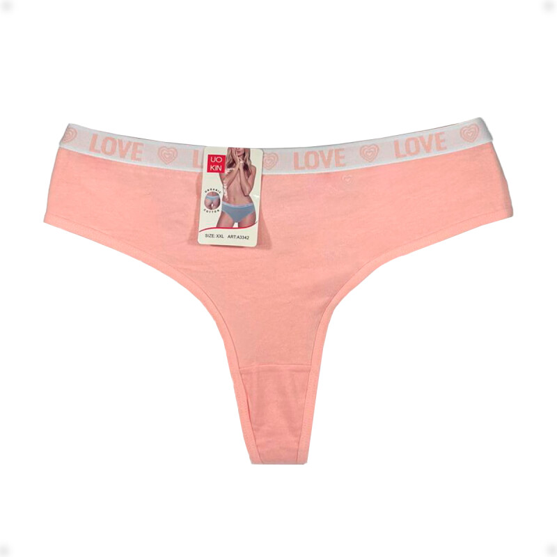 Tanga Colaless Love De Algodón Rosa