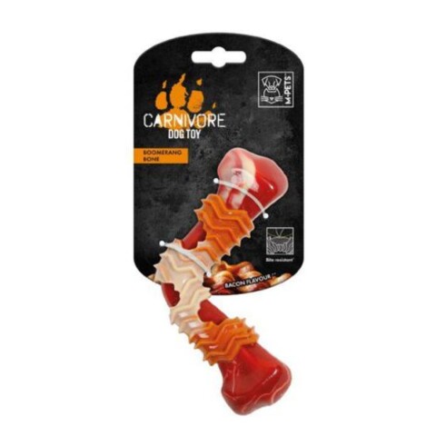 Carnivore Dog Toy Boomerang Bone Red Carnivore Dog Toy Boomerang Bone Red