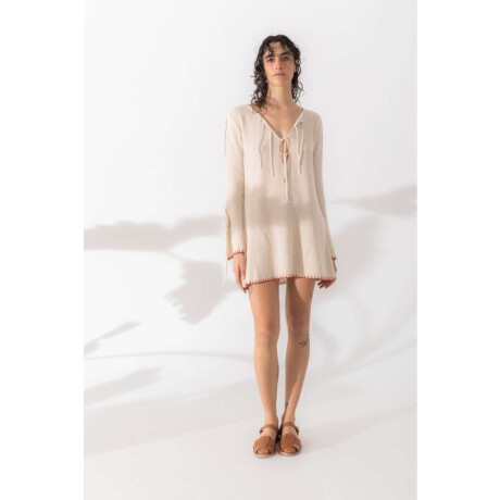 Vestido Tira Knit Crudo